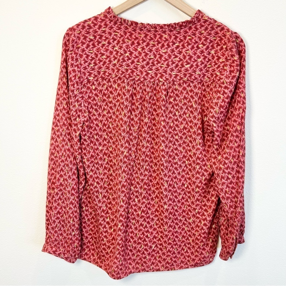 PAIGE Women's Doris Three Quarter Button Front V-Neckline in Papaya Size Small - Picture 7 of 16